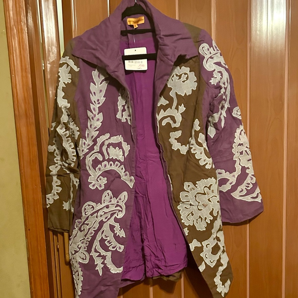Roberta Freyman Purple and brown jacket/coat. Stunning size small NWT